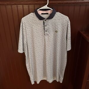 Greyson Oakmont Golf Polo - Navy and White